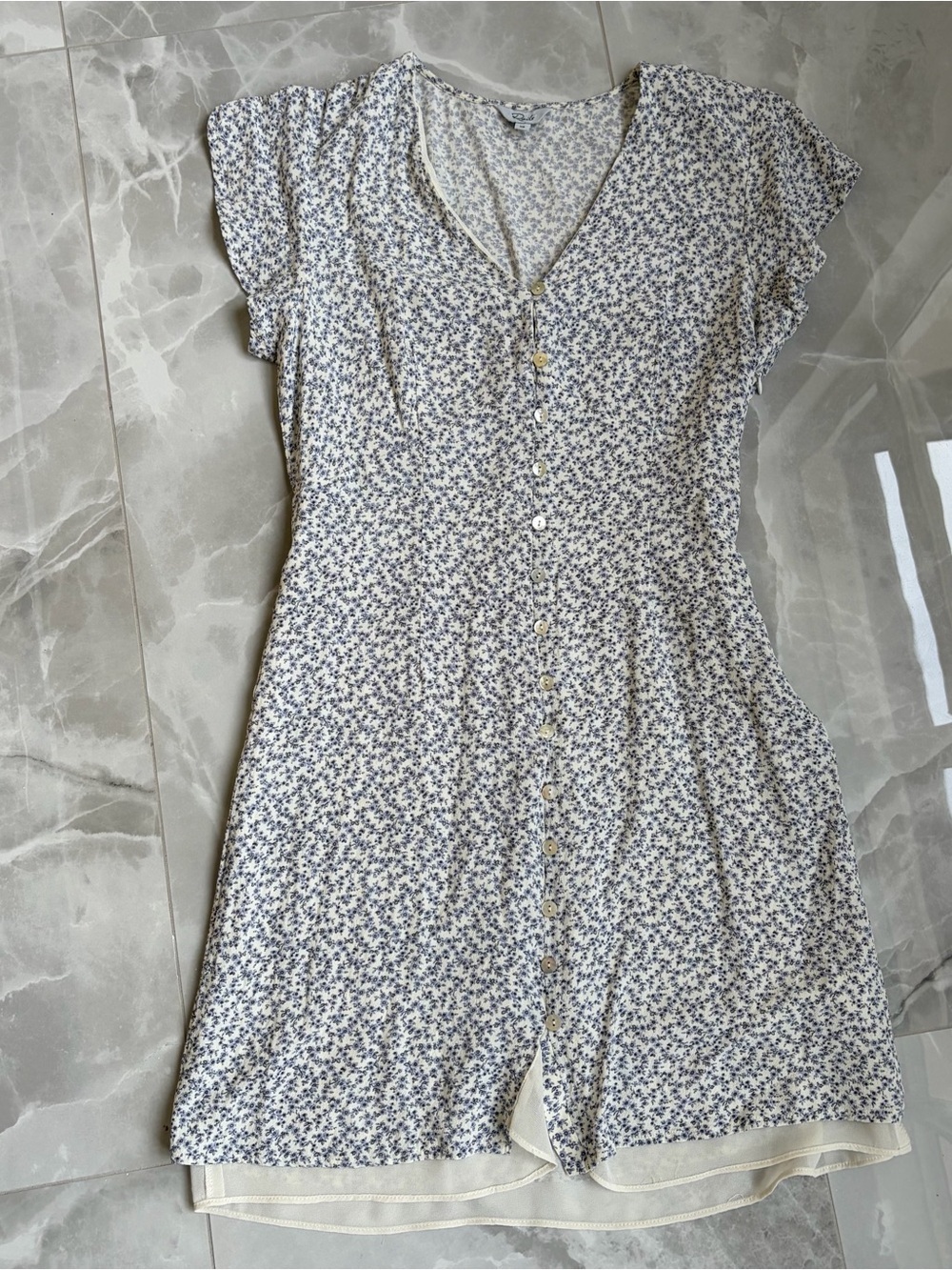 Anthropology Rails Helena Blue Garden mini Dress XS Floral Feminine Cottagecore - Picture 3 of 15